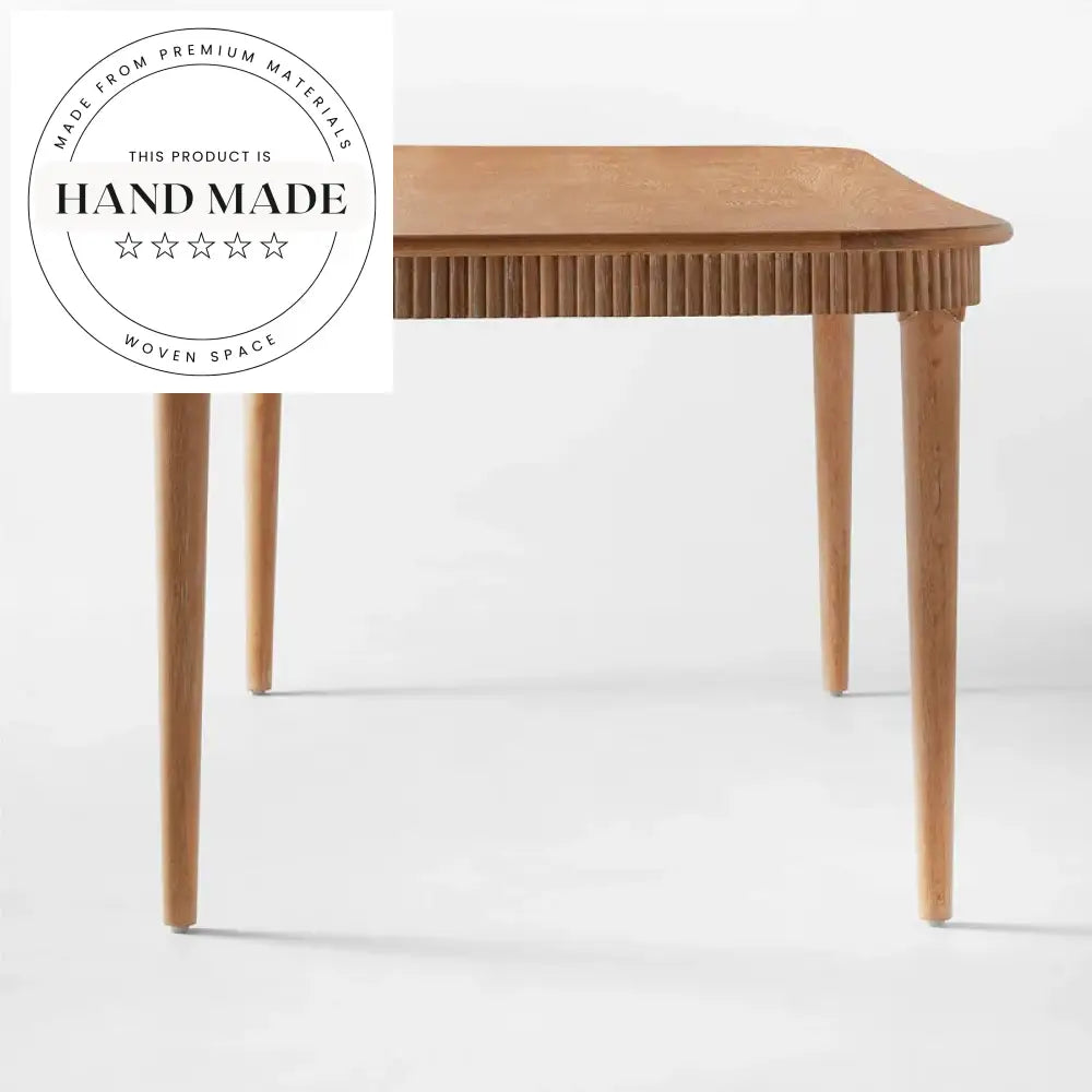 Luxury Ceramic and Oak Wood French Vintage Rectangular Dining Table