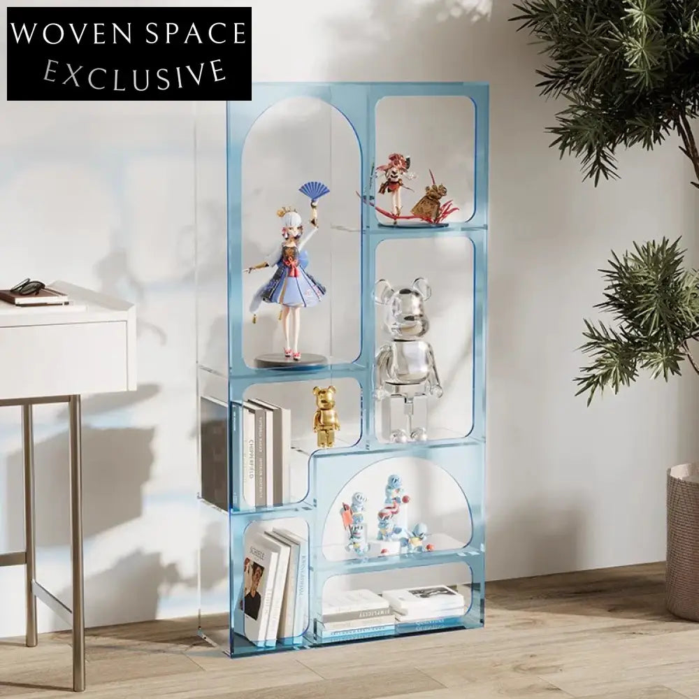 Luxury Clear Acrylic Bookshelf Display Cabinet for Modern Home & Office Decor