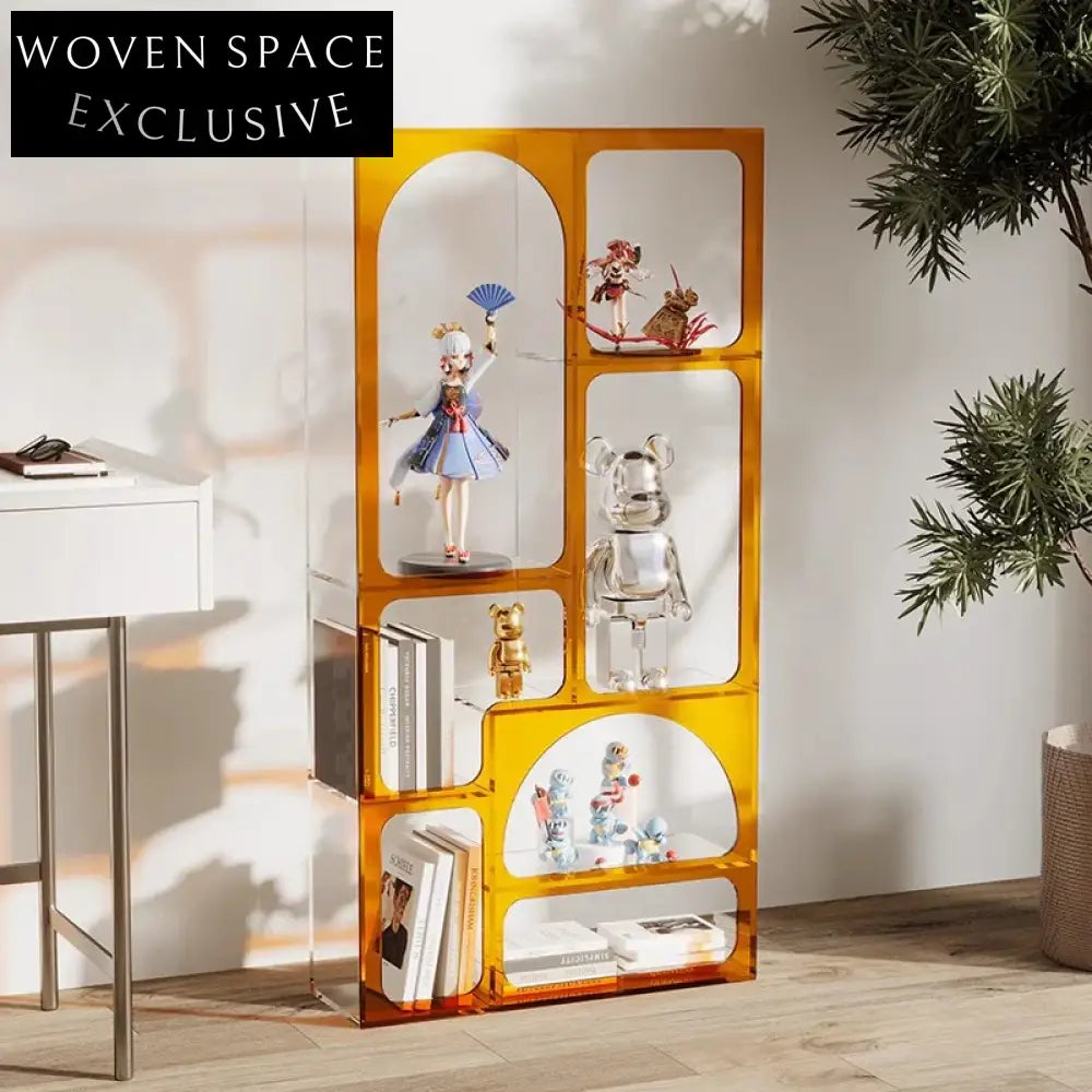 Luxury Clear Acrylic Bookshelf Display Cabinet for Modern Home & Office Decor