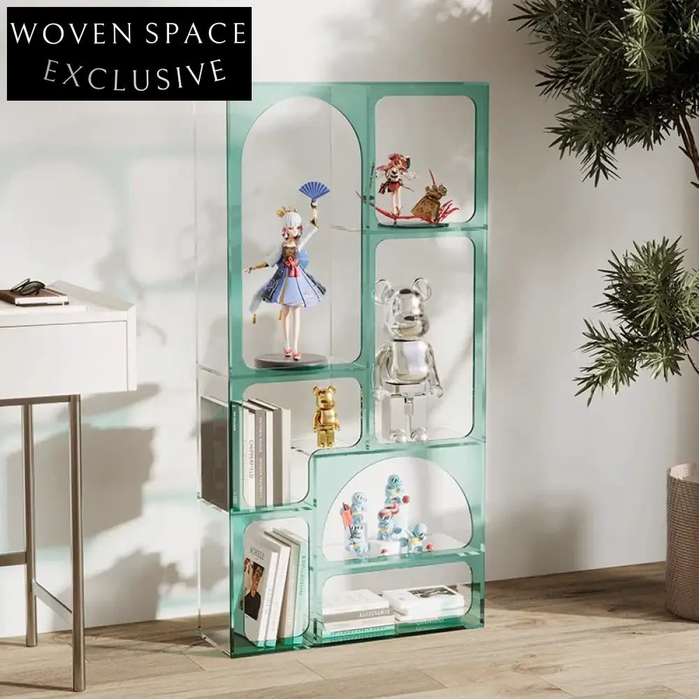 Luxury Clear Acrylic Bookshelf Display Cabinet for Modern Home & Office Decor