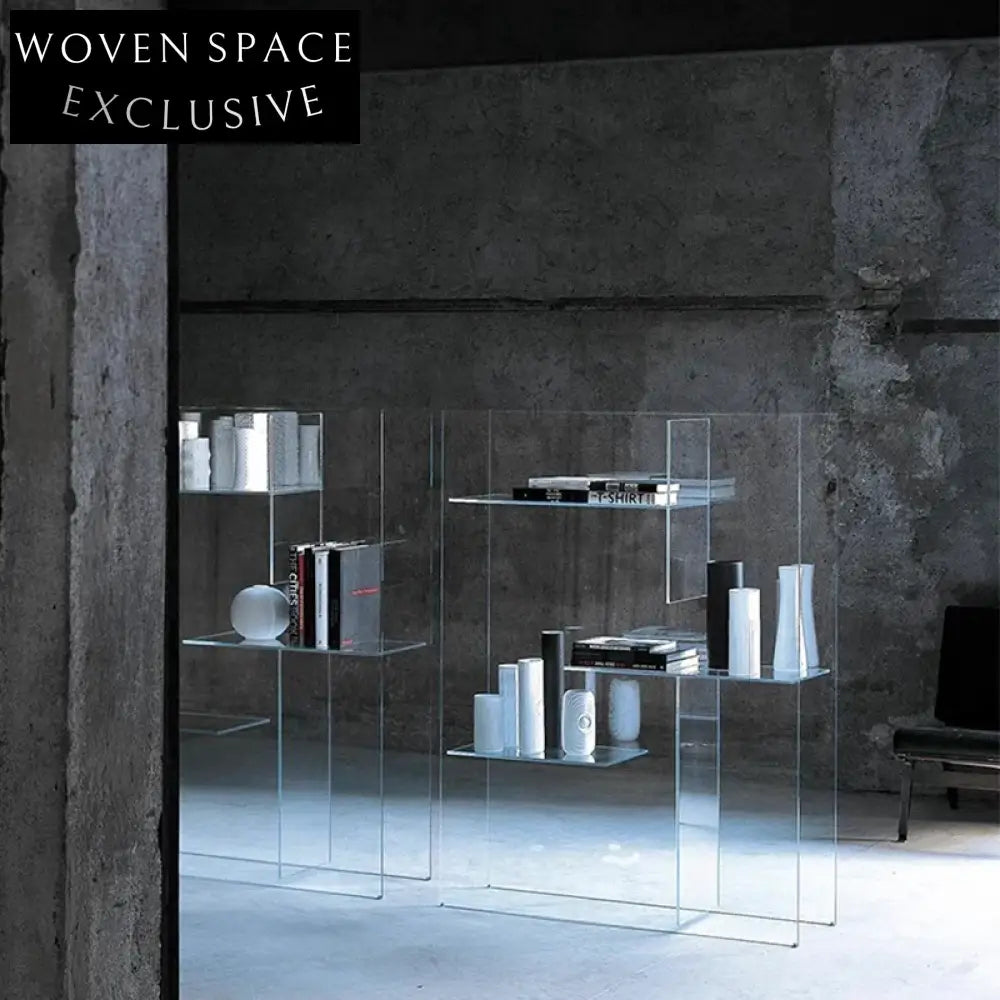 Luxury Clear Acrylic Display Cabinet with Storage, Modern Living Room Bookshelf Showcase