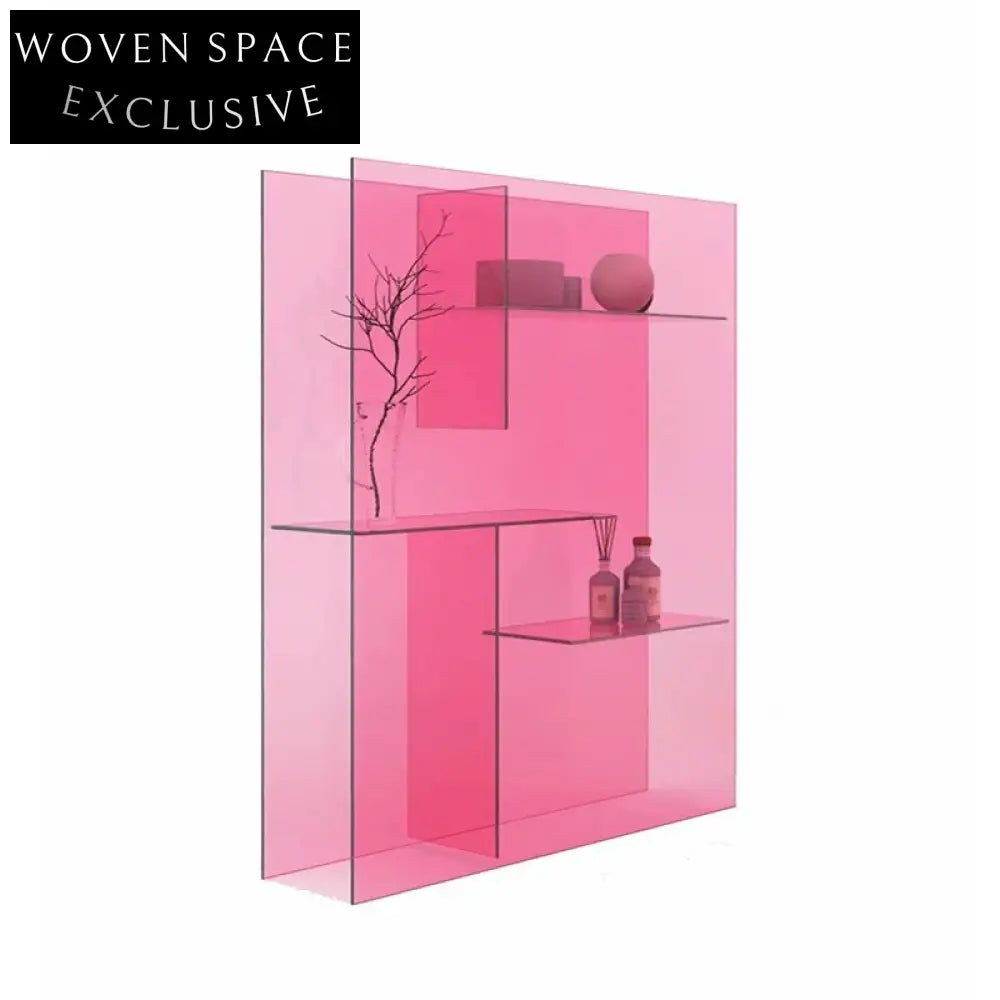 Luxury Clear Acrylic Display Cabinet with Storage, Modern Living Room Bookshelf Showcase