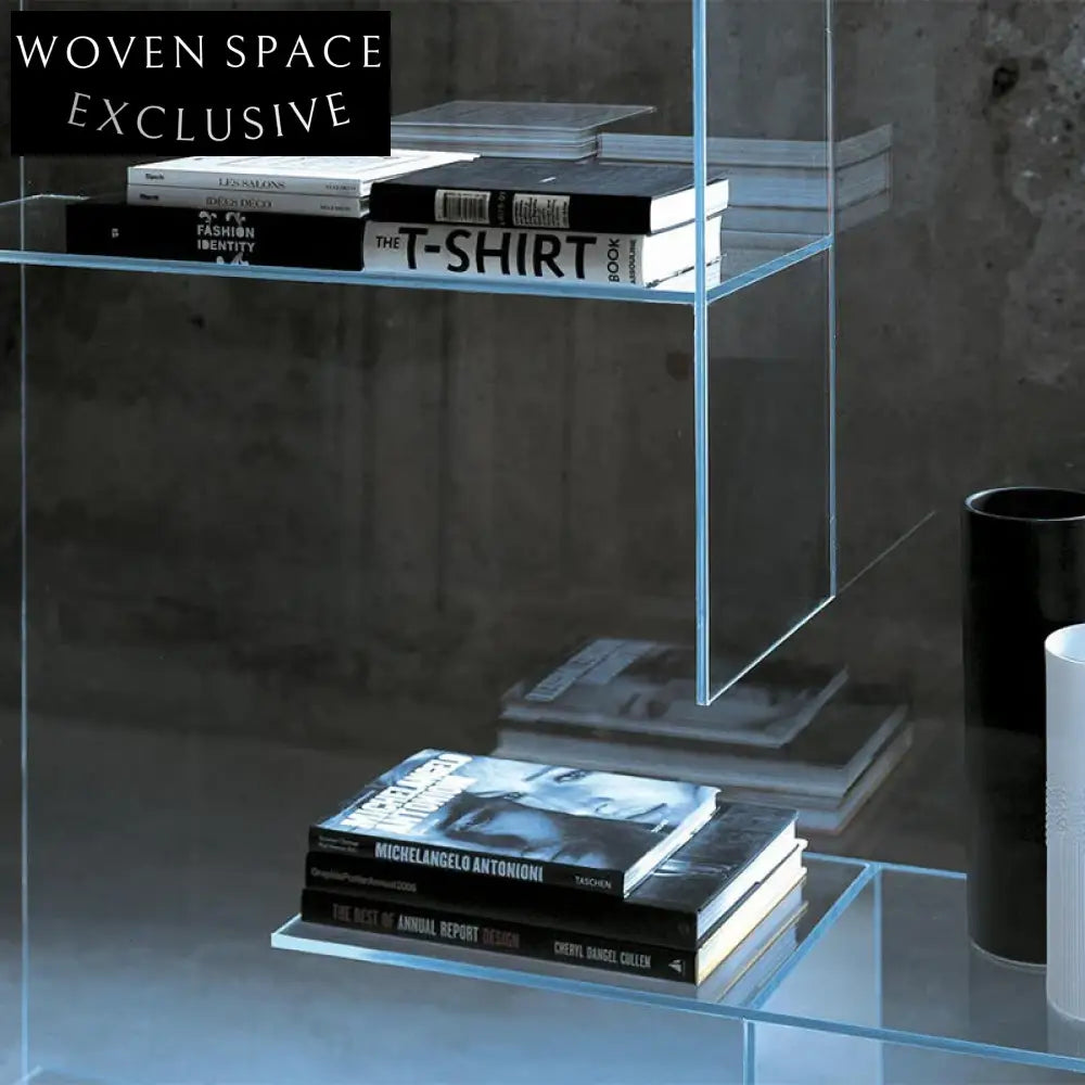Luxury Clear Acrylic Display Cabinet with Storage, Modern Living Room Bookshelf Showcase