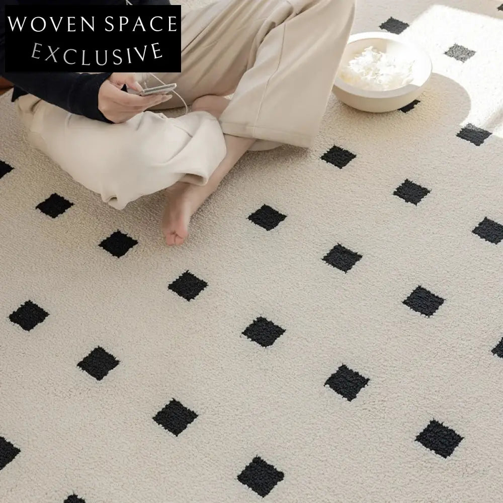 Luxury Cream Beige Waterproof Stain-Resistant Living Room Area Rug Carpet