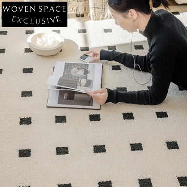 Luxury Cream Beige Waterproof Stain-Resistant Living Room Area Rug Carpet