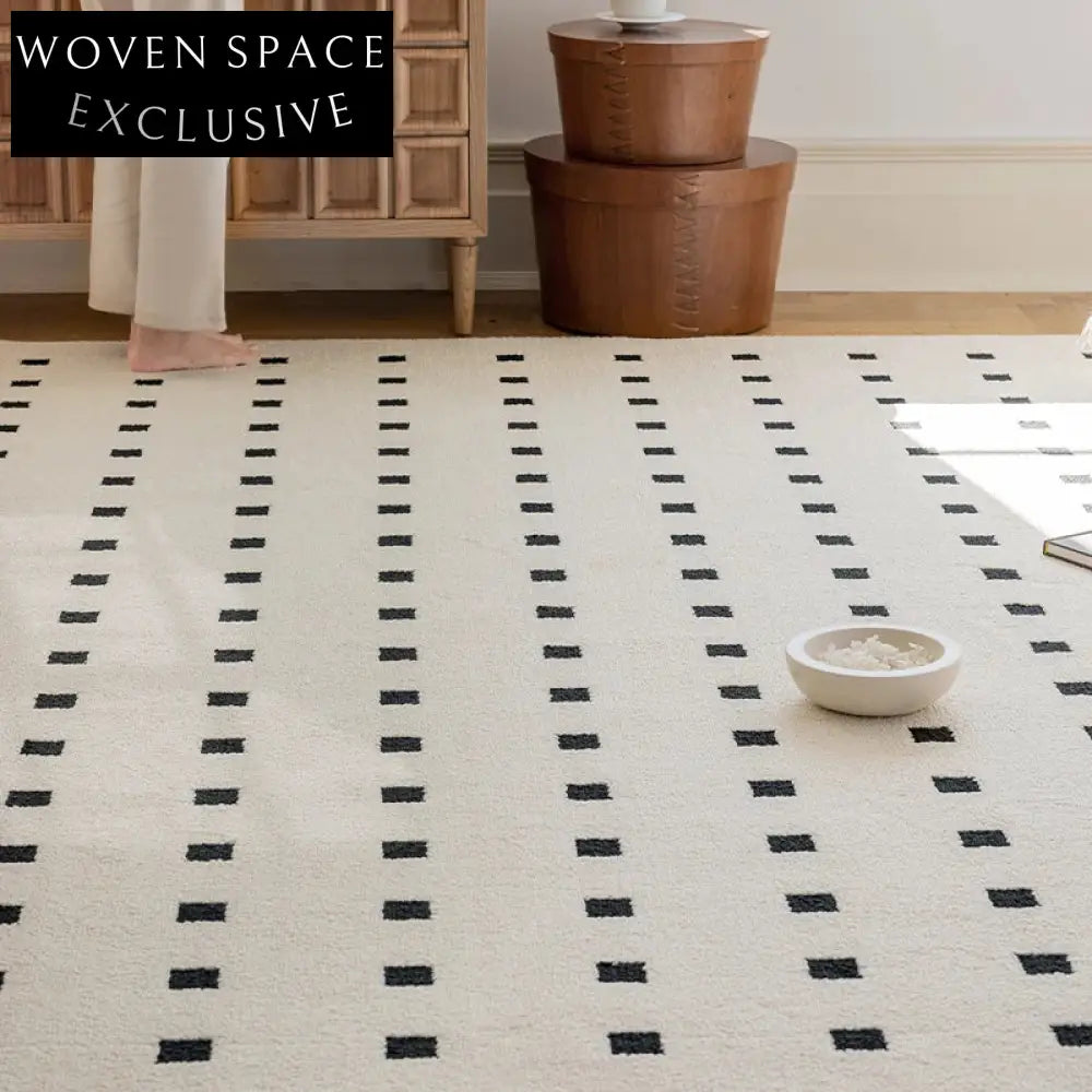 Luxury Cream Beige Waterproof Stain-Resistant Living Room Area Rug Carpet