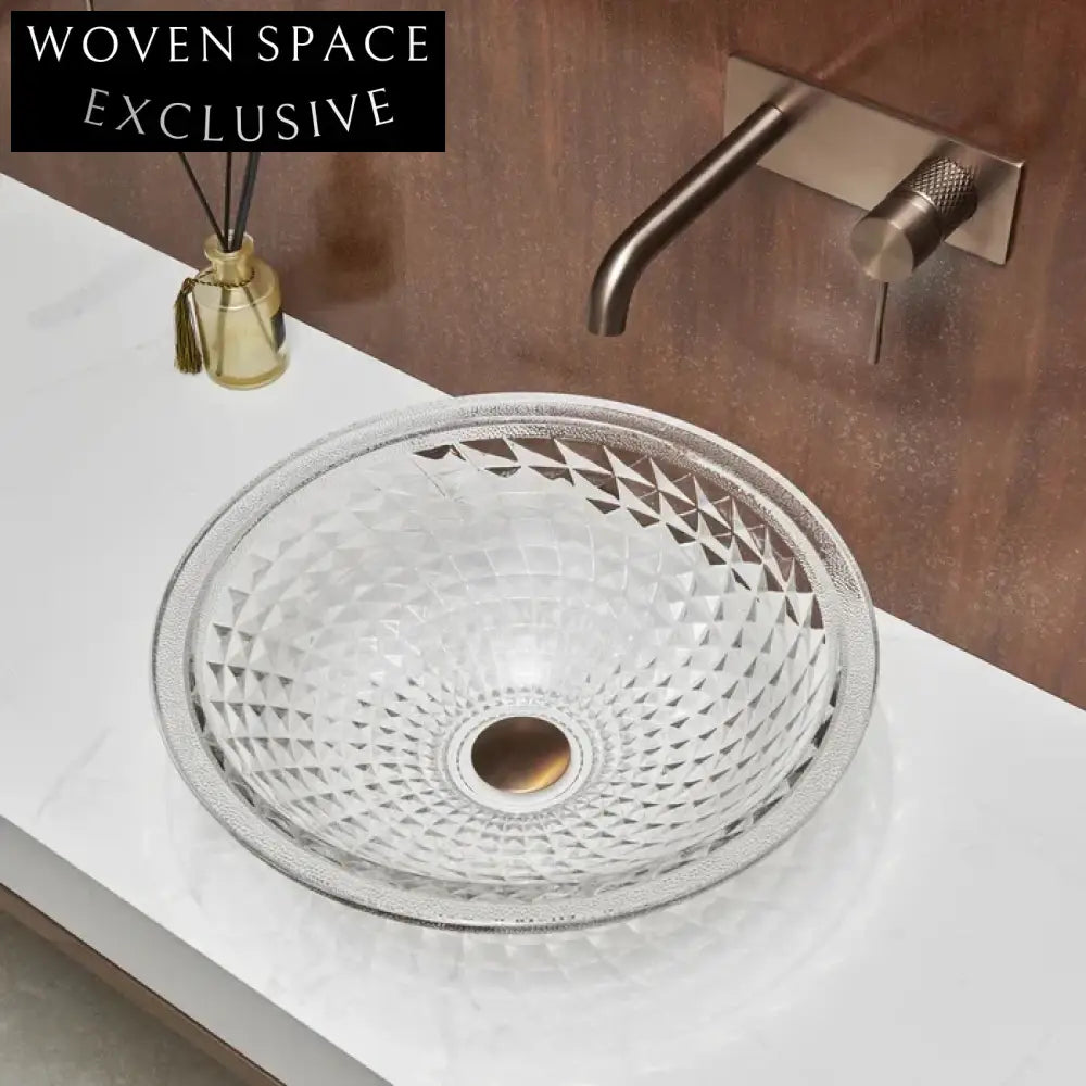 Luxury Crystal Diamond Glass Vessel Sink - Modern Countertop Bathroom Basin