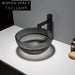 Luxury Crystal Glass Round Vessel Sink, Durable Tempered Countertop Bathroom Basin