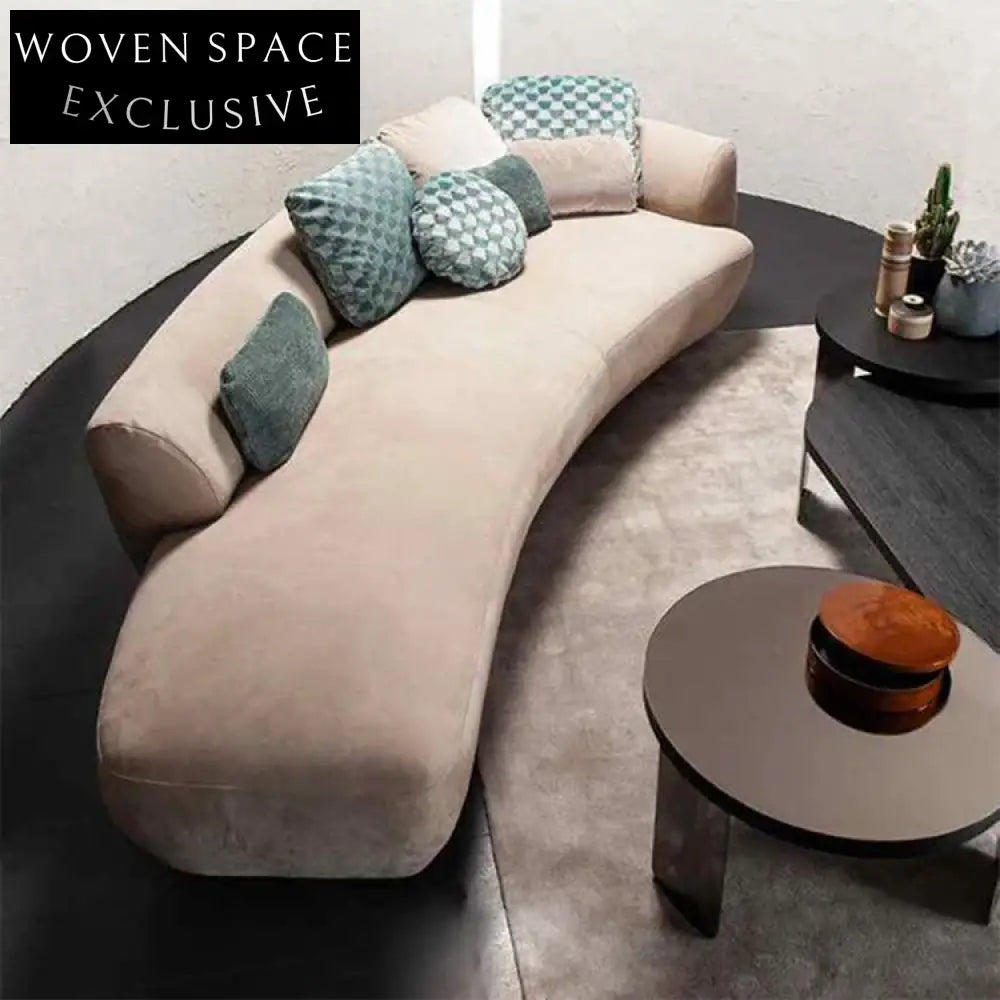 Luxury Curved Modern Upholstered Room Lounge Sofa for Hotel Leisure