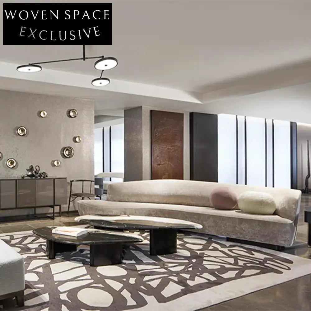 Luxury Curved Modern Upholstered Room Lounge Sofa for Hotel Leisure