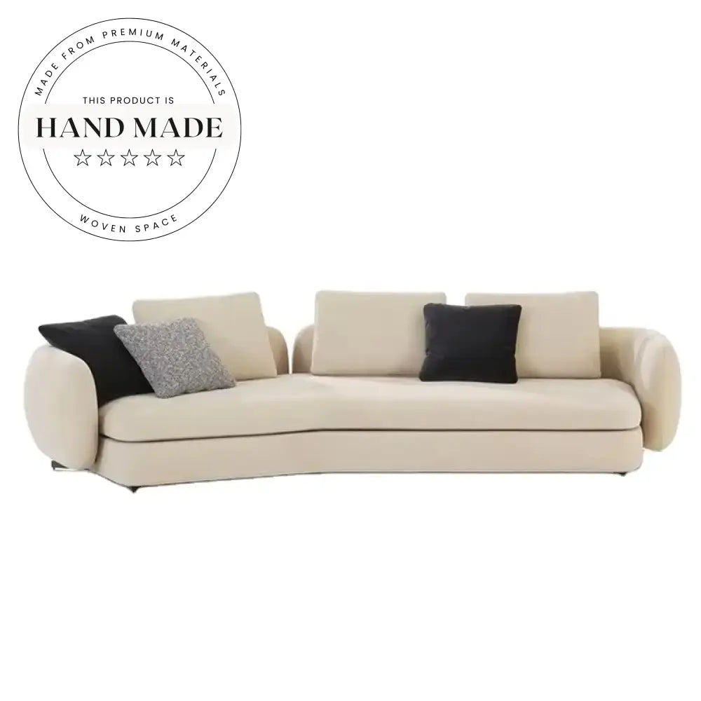 Luxury Curved Sectional Modern White Teddy Fabric Sofa