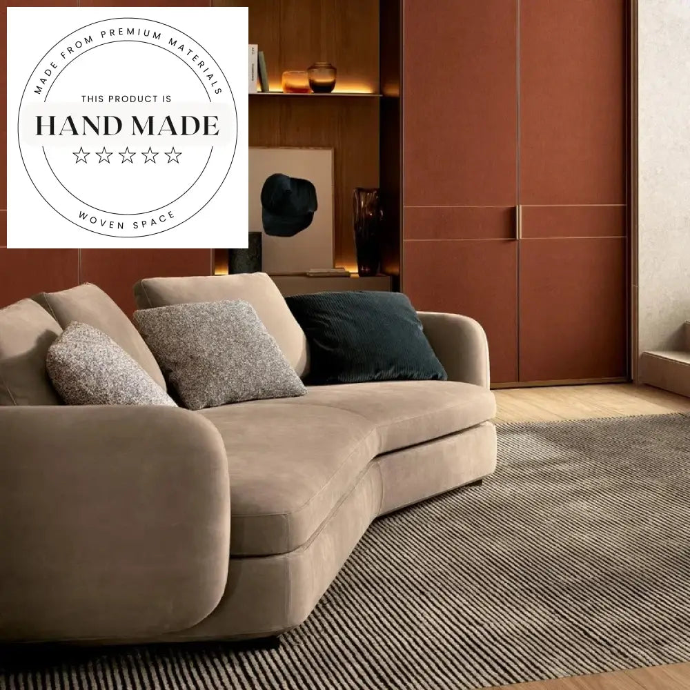 Luxury Curved Sectional Modern White Teddy Fabric Sofa