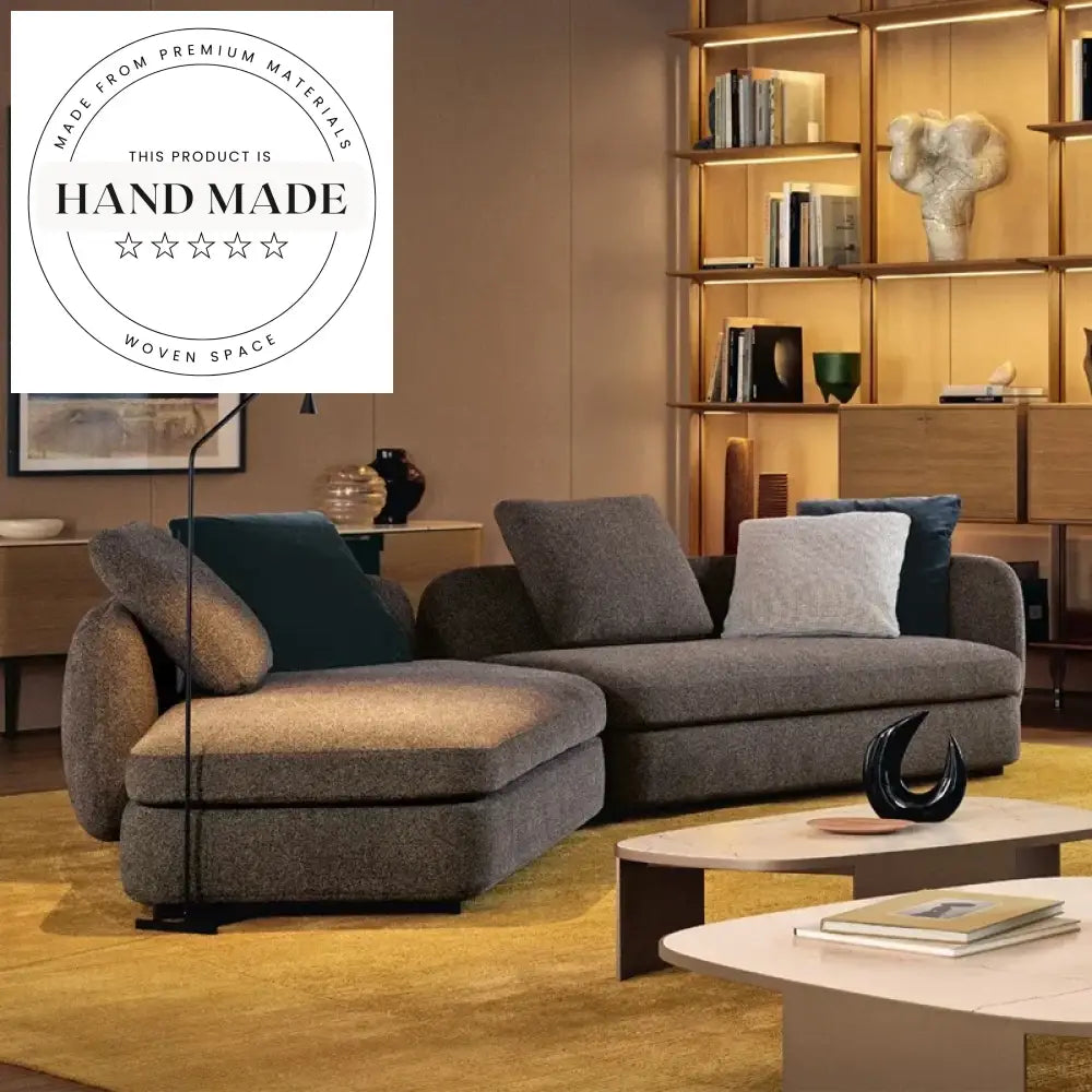 Luxury Curved Sectional Modern White Teddy Fabric Sofa