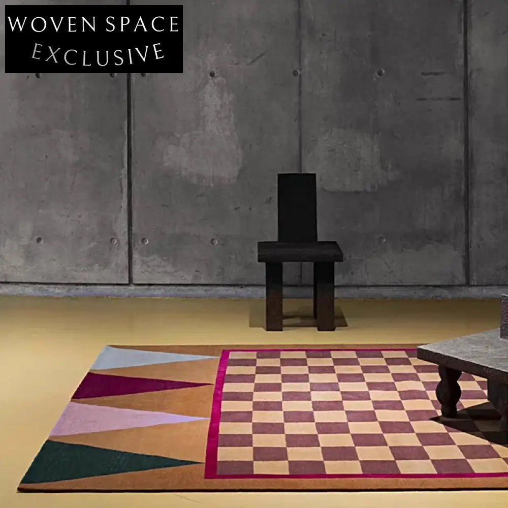 Luxury Custom Handmade American Retro Geometric Polyester Area Rug for Living Rooms