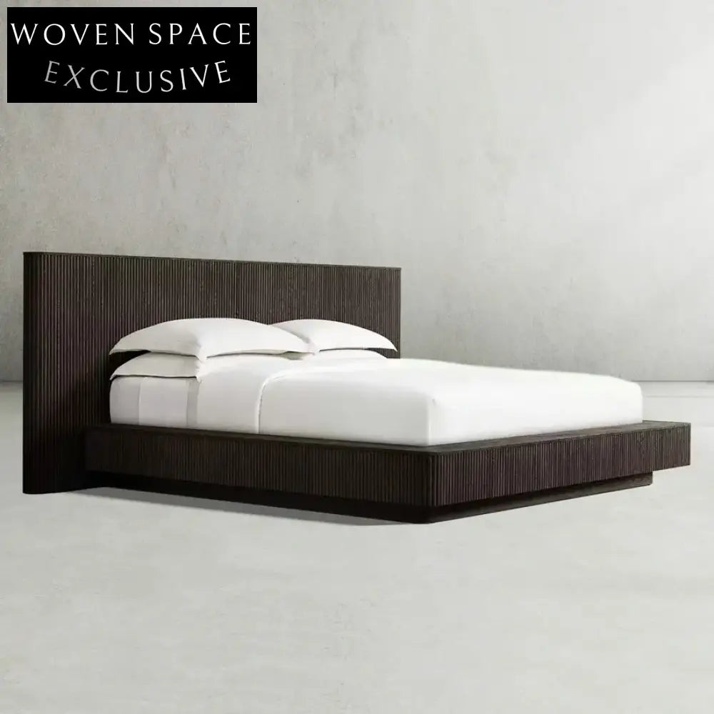 Luxury European Solid Wood Bed Frame - Modern King Size Upholstered Bedroom Furniture