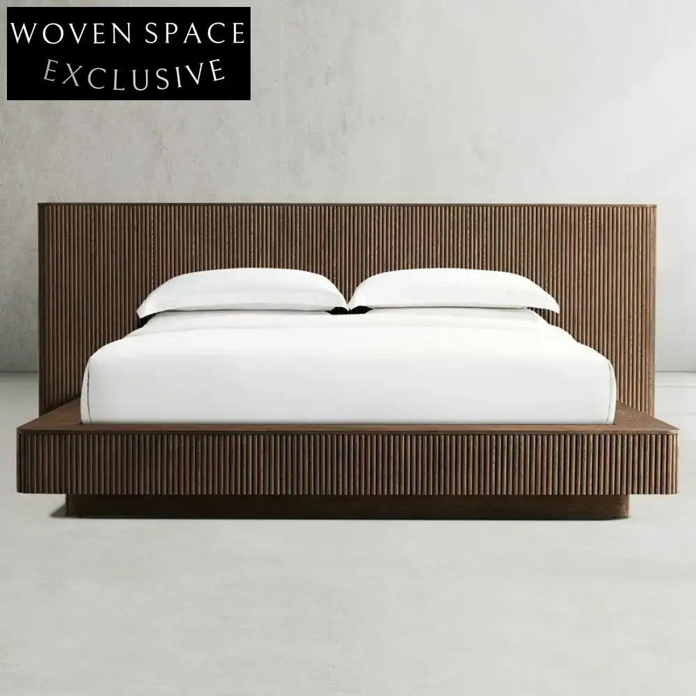 Luxury European Solid Wood Bed Frame - Modern King Size Upholstered Bedroom Furniture