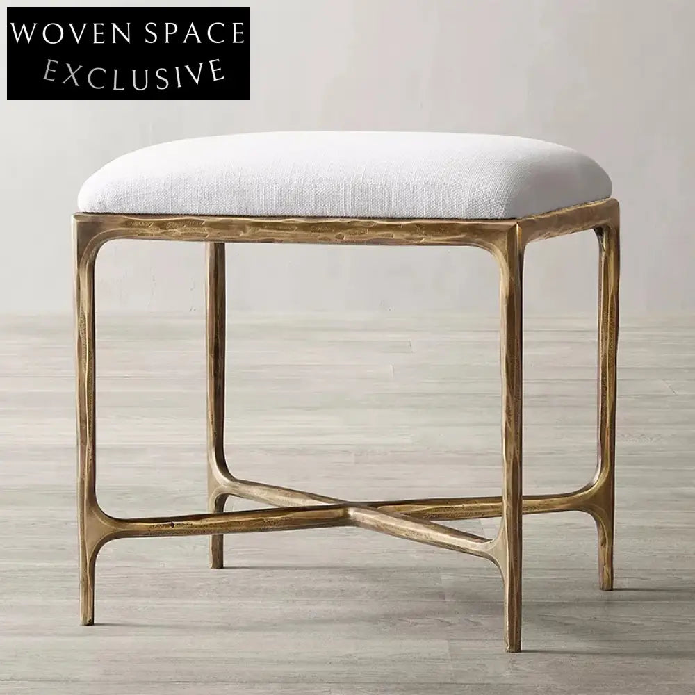 Luxury Fabric Bed End Bench Ottoman Shoe Stool for Elegant Bedroom Decor