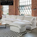 Luxury Fabric Recliner Modular Sectional Sofa, Solid Pine Wood Frame Sofa