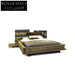 Luxury Fabric Upholstered King Size Bed Frame with Integrated Nightstand for Modern Bedroom