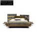 Luxury Fabric Upholstered King Size Bed Frame with Integrated Nightstand for Modern Bedroom