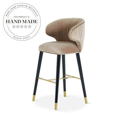 Luxury Fabric Upholstered Modern High Counter Kitchen Island Bar Stool