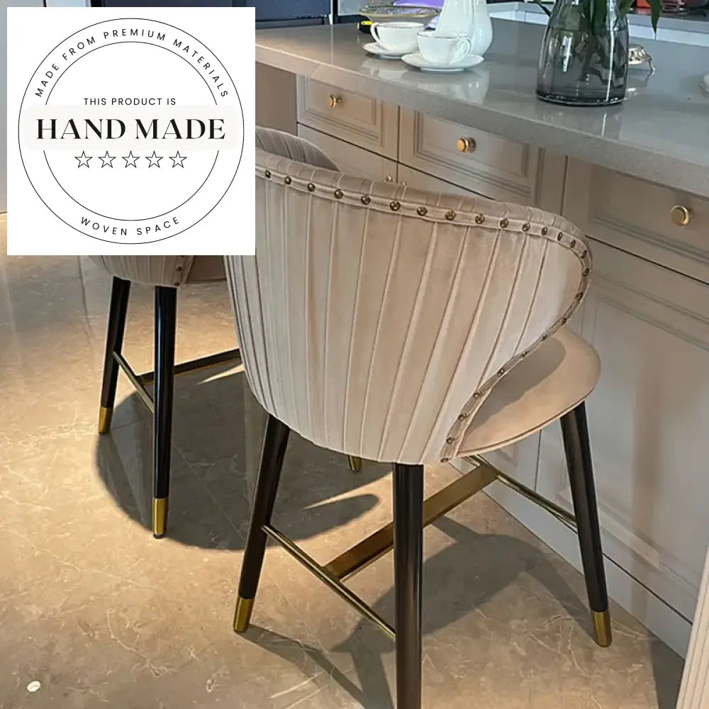 Luxury Fabric Upholstered Modern High Counter Kitchen Island Bar Stool