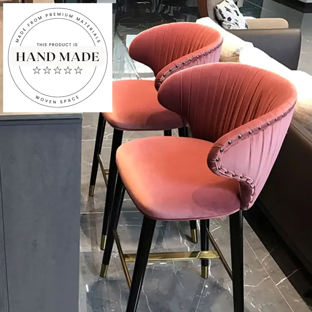 Luxury Fabric Upholstered Modern High Counter Kitchen Island Bar Stool