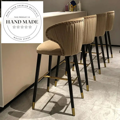 Luxury Fabric Upholstered Modern High Counter Kitchen Island Bar Stool