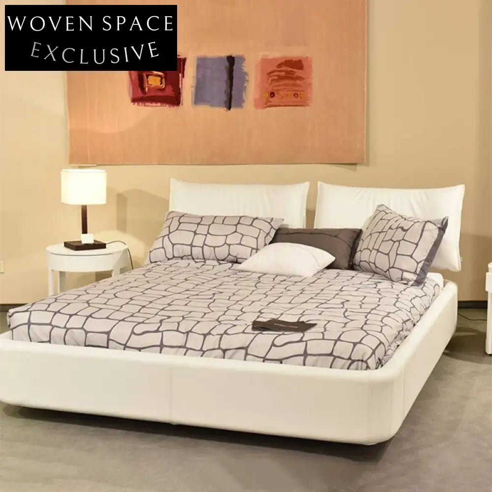 Luxury Fabric Upholstered Movable Headboard King Size Bed for Modern Bedroom