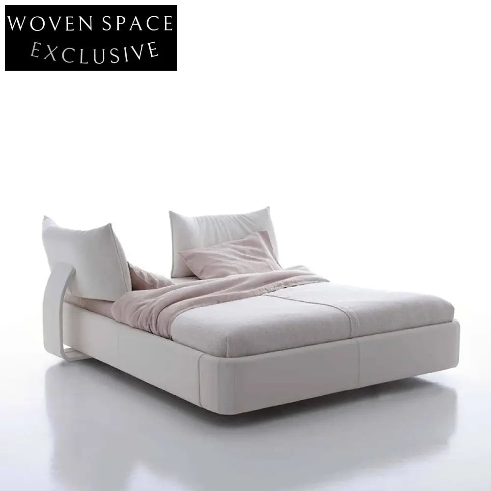 Luxury Fabric Upholstered Movable Headboard King Size Bed for Modern Bedroom