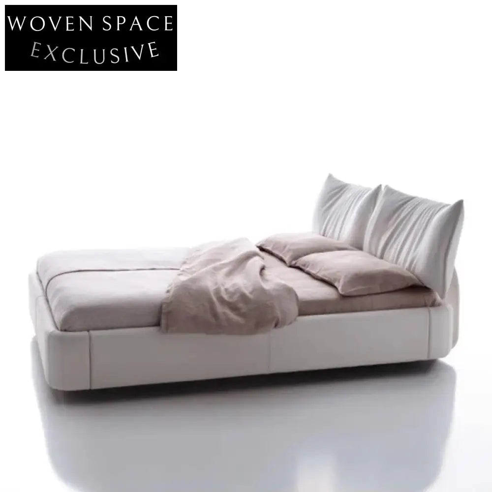 Luxury Fabric Upholstered Movable Headboard King Size Bed for Modern Bedroom