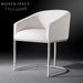 Luxury Fabric Upholstered Stainless Steel Round Dining Chair Armchair