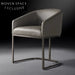 Luxury Fabric Upholstered Stainless Steel Round Dining Chair Armchair