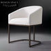 Luxury Fabric Upholstered Stainless Steel Round Dining Chair Armchair