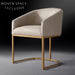 Luxury Fabric Upholstered Stainless Steel Round Dining Chair Armchair