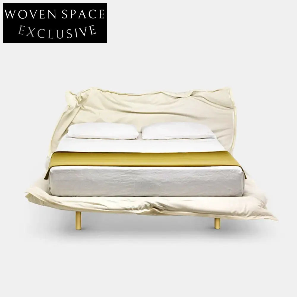 Luxury Folding King Size Suede Fabric Double Bed for Modern Bedroom Living