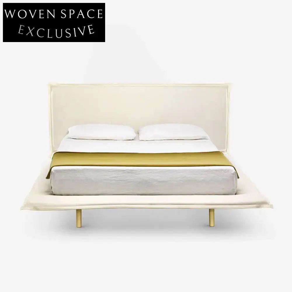 Luxury Folding King Size Suede Fabric Double Bed for Modern Bedroom Living