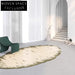 Luxury French Cream Polyester Fur Irregular Plush Living Room Area Rug