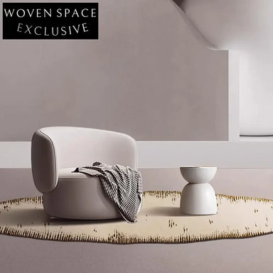 Luxury French Cream Polyester Fur Irregular Plush Living Room Area Rug