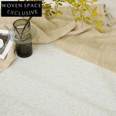 Luxury French Minimalist Wool Blue Area Rug for Living Room & Sofa