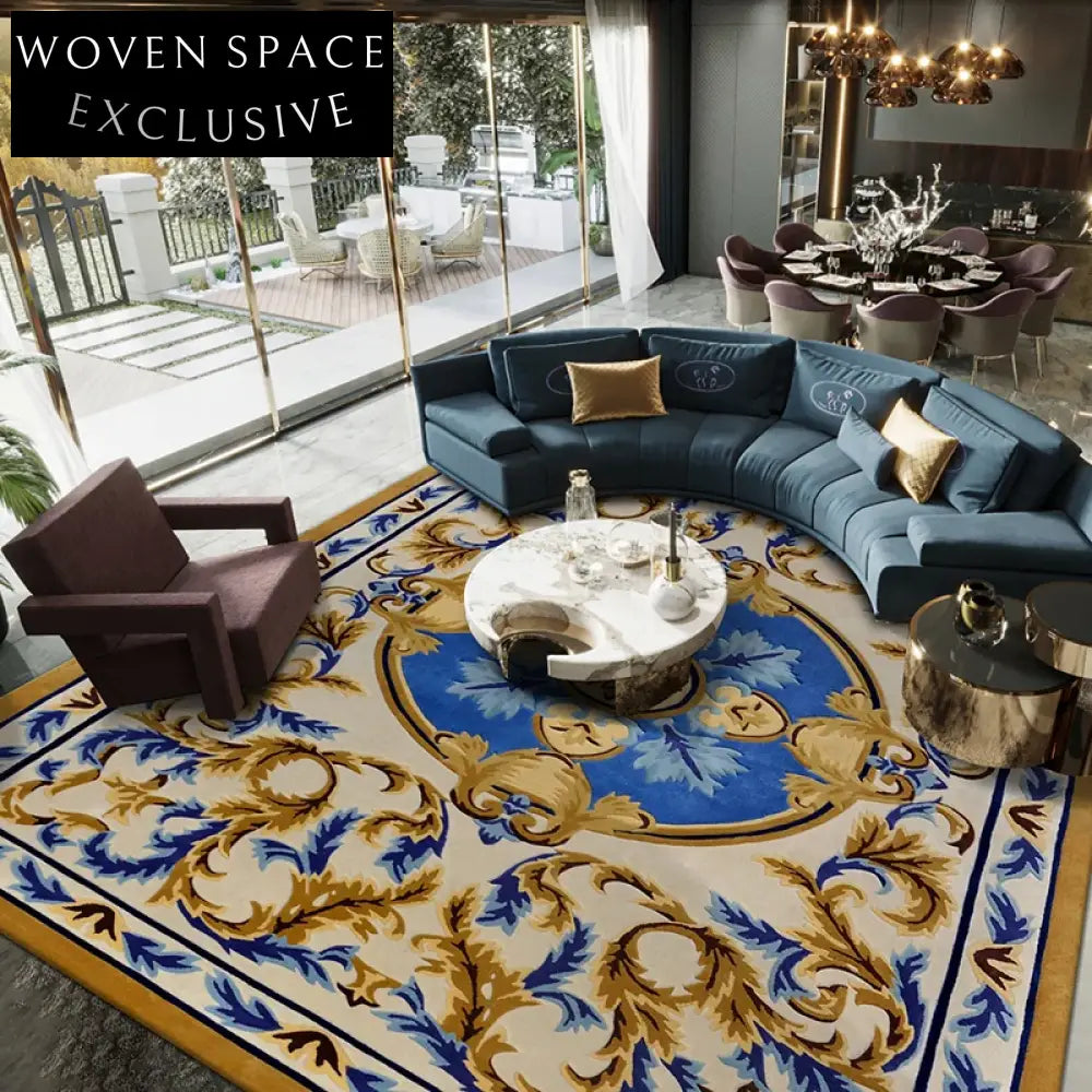 Luxury French Neoclassical Wool Rug for Elegant Living Room Decor ...