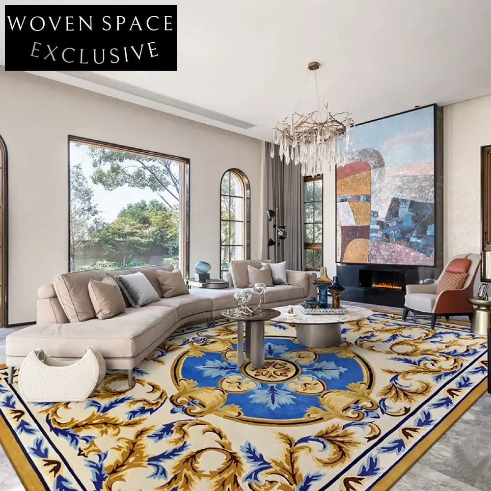 Luxury French Neoclassical Wool Rug for Elegant Living Room Decor