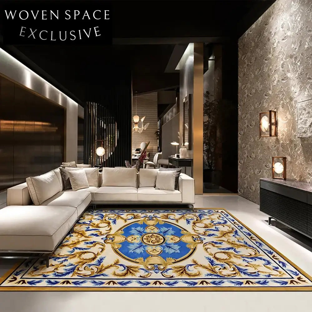 Luxury French Neoclassical Wool Rug for Elegant Living Room Decor