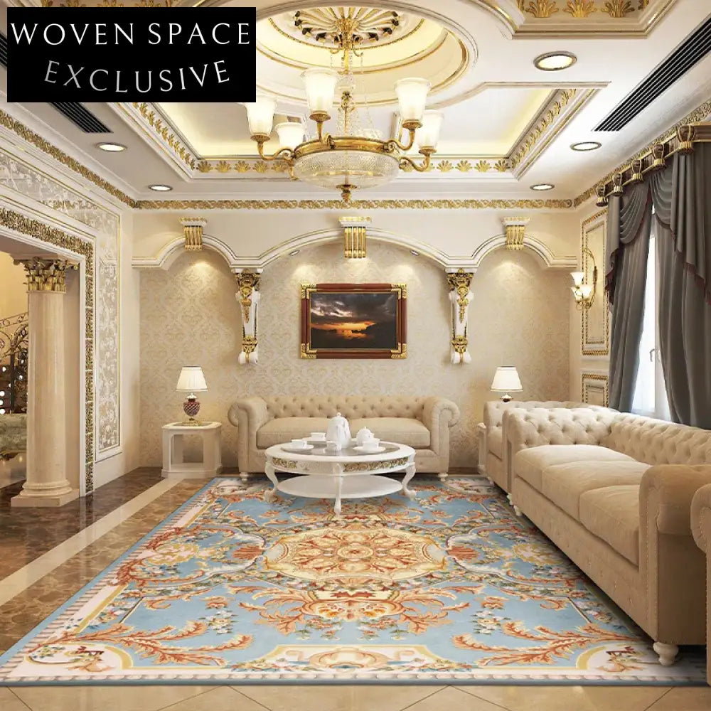 Luxury French Neoclassical Wool Rug for Elegant Living Room Decor