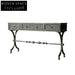 Luxury French Retro Carved Solid Wood Metal Leg Console Table