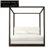 Luxury French Royal Farmhouse King Canopy Bed Frame - Black Velvet Bed