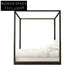 Luxury French Royal Farmhouse King Canopy Bed Frame - Black Velvet Bed