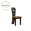 Luxury French Style Solid Wood Retro High Back Upholstered Dining Chair