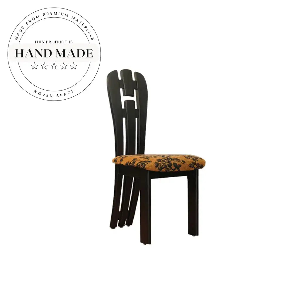 Luxury French Style Solid Wood Retro High Back Upholstered Dining Chair