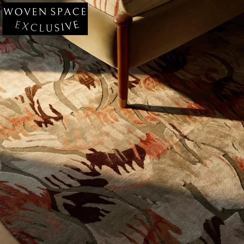 Luxury French Vintage Wool Blend Coffee Table Area Rug, Custom Striped Carpet